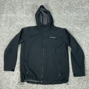 Columbia Jacket Mens XL Black Softshell Full Zip Windbreaker Hiking Outdoor