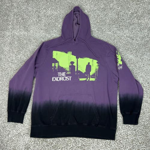 The Exorcist Hoodie Mens 2XL Purple Pullover Sweatshirt Fleece Graphic Horror