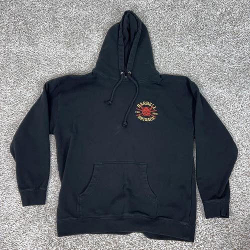 Barbell Brigade Hoodie Mens XL Black Pullover Fleece Skull Gym Weightlifting
