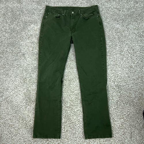 Levis 514 Jeans Mens 36x34 Green Straight Leg Denim Casual Basic Logo Everyday