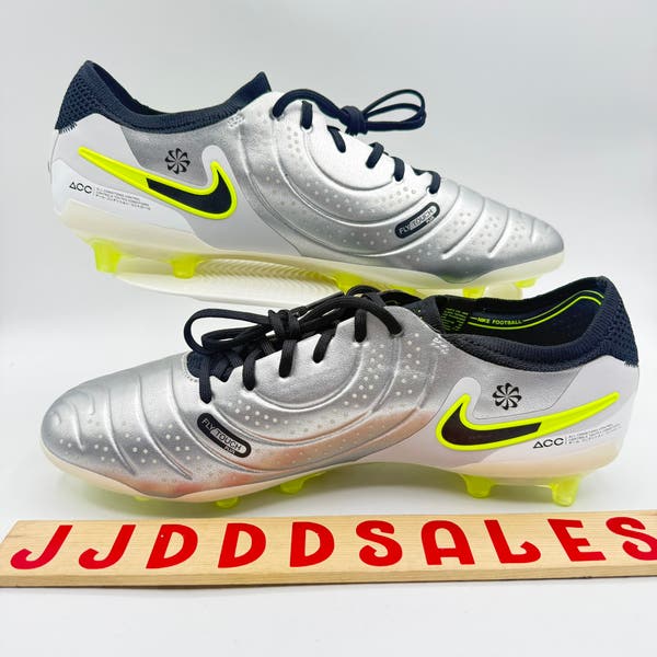 Men Size 9 Nike Tiempo Legend 10 Elite AG Pro Soccer Cleats Boots HF4378-002 Nike Tiempo Legend 10 Elite AG Pro Soccer Cleats Silver  main image 2