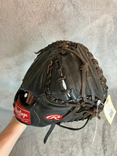 Black Rawlings Premium Series RH Catcher's Baseball Glove 33.5" (Used)