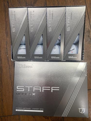New 2024 Wilson Staff Model X White Golf Balls Lot of 4 Dozen