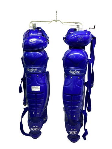 Used Rawlings ADULT SHIN GUARDS Catchers Leg Guards Royal Blue Adult 11347-S000267388