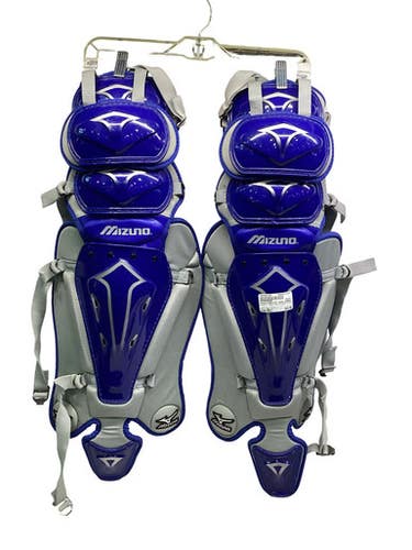 Used Mizuno DRYLITE SHIN GUARDS Catchers Leg Guards Royal Blue Adult 11347-S000267389