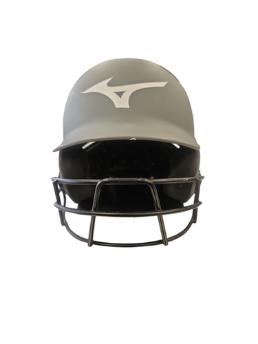 Used Mizuno GREY SOFTBALL HELMET Batting Helmet w/Mask Grey LG 11850-S000024106