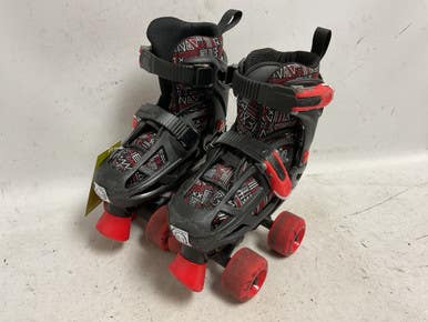 Used RollerDerby ADJ 12-2 Junior Roller Quad Skates Red Adjustable 11855-S000202125