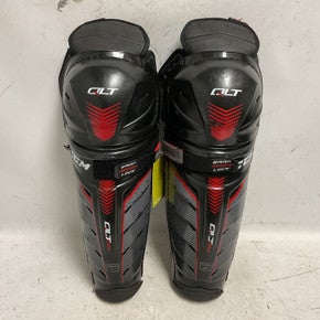Used CCM QLT 290 Senior Shin Guards Black And Red 15" 11855-S000202129
