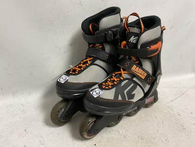 Used K2 RAIDER 4-8 Junior Rec Fitness Skates Black Adjustable 11855-S000202101