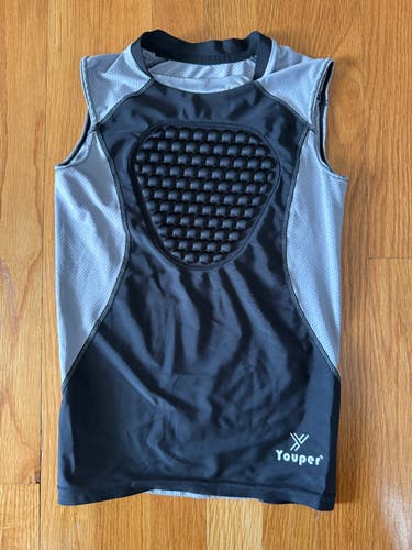 Youth XS Padded Compression Chest Protector- Black & Gray