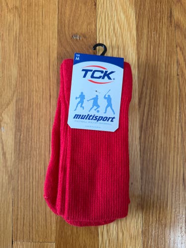 Red Multisport Crew Socks (New) Adult Unisex Medium