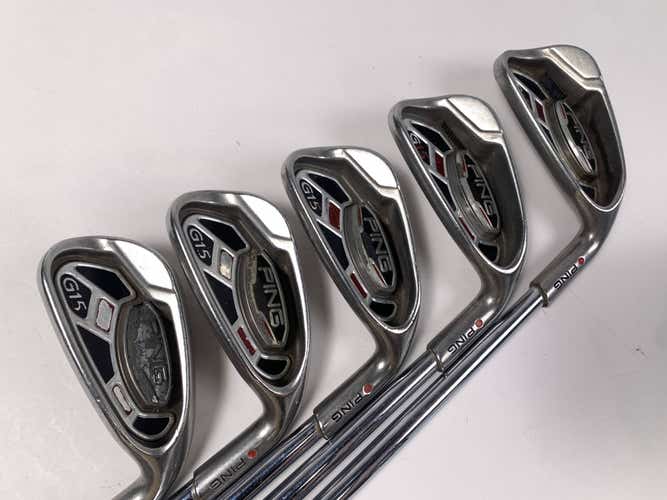 Ping G15 Iron Set 6-PW Red Dot 1* Flat AWT Regular Steel Mens RH Midsize Grips