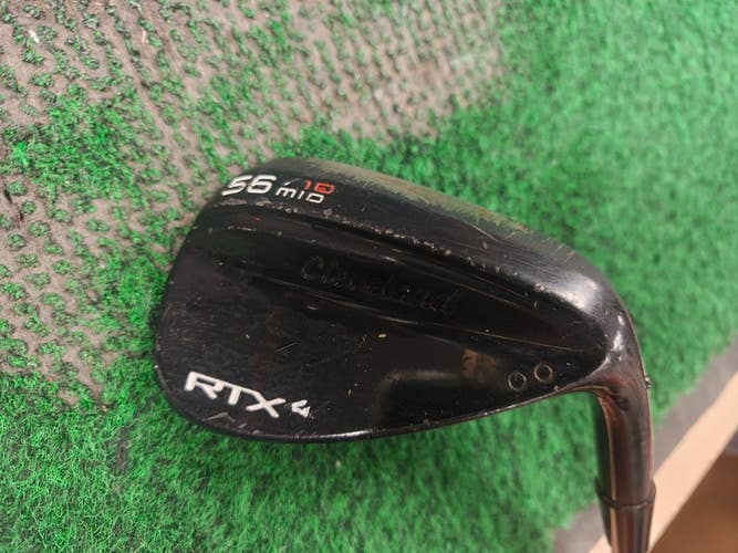Cleveland RTX 4 56.10 Mid 56 Degree Sand Wedge SW Black Steel KBS Hi-Rev 2.0 125