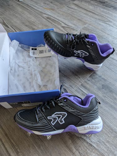 Black Women's Size M 6.5 (W 7.5) Ringor Low Top Metal (New)