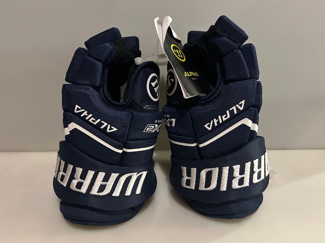 New Warrior Alpha LX2 Max Navy Blue Hockey Gloves - Size 11” NWT