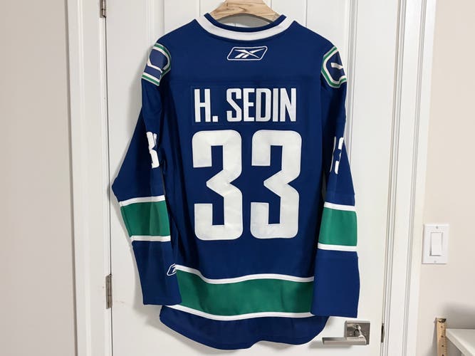 Authentic Reebok Vancouver Canucks Henrick Sedin Blue Orca Jersey Size Large