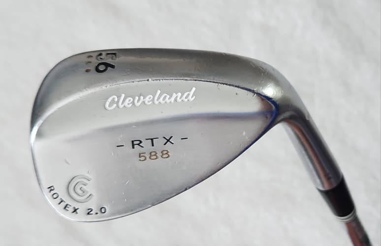 Cleveland 588 RTX Rotex 2.0 Satin Chrome 56°/14 Bounce Wedge RH; Steel Shaft