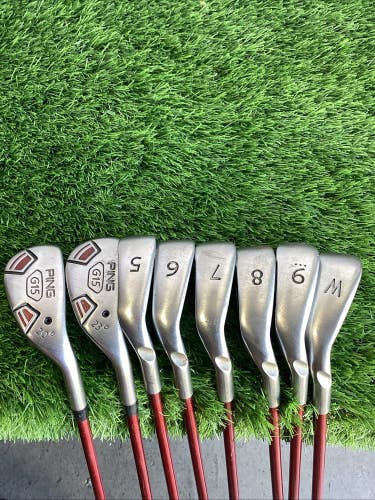 Ping G15 White Dot Hybrid Iron Set 3-PW With Regular Graphite Shafts +1