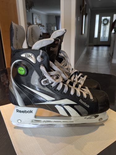 Black/Gray Reebok 6K Pump Hockey Skates Regular Width 7.5 (Used)