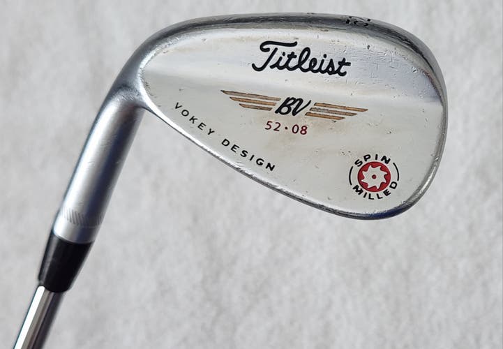 Titleist Vokey Spin Milled 52°-08 Wedge LH; Steel Shaft