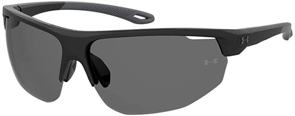 Under Armour Mens Clutch OG Adult Wrap Sunglasses Shiny Black/Gray NEW!