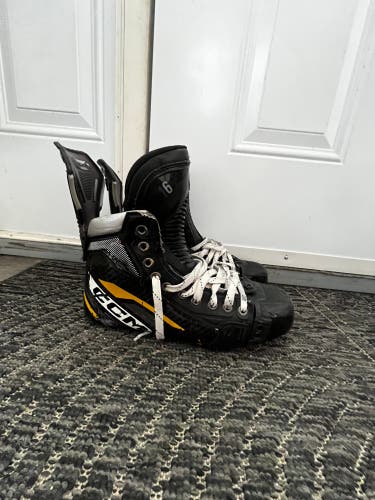 Black/Yellow 2022 CCM AS-V Pro Hockey Skates Regular Width Pro Stock 8 (Used)