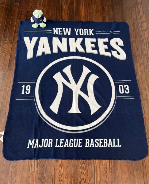 New York Yankees Fleece Throw Blanket MLB 50x60 Free wz Green 8" Bear in uniform