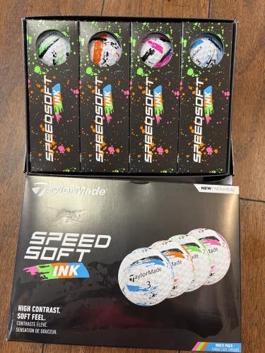 2 DOZEN BRAND NEW TAYLORMADE SPEED SOFT GOLF BALLS - Ink Multi Pack Colors
