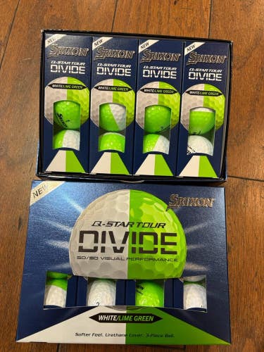2 Dozen Srixon Q Star Tour Divide White / Lime Green