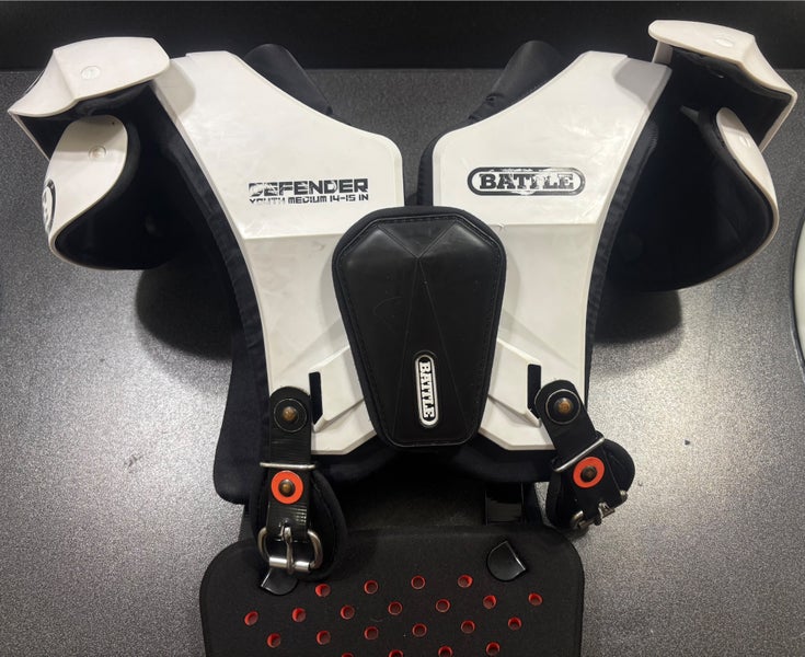 Youth Battle Defender Shoulder Pads with back plate. Medium (Used)
