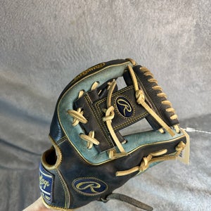 Blue Rawlings Heart of the Hide RH Infield Baseball Glove 11.5" (Used)