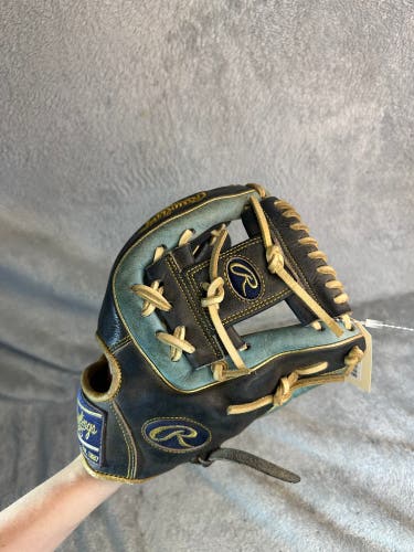 Blue Rawlings Heart of the Hide RH Infield Baseball Glove 11.5" (Used)