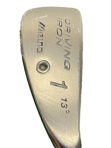 Mizuno Oversize Driving 1 Iron 13 RH Silver Crest Stiff Steel 39.5" Factory Grip