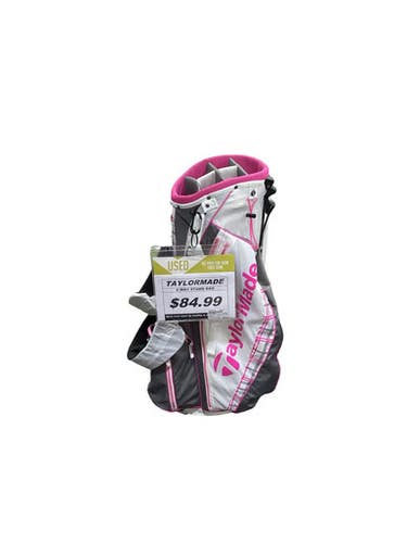 Used Taylormade 6 WAY STAND BAG Womens Stand Bag Pink And White 11347-S000267494