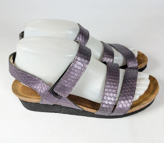 NAOT Kayla Womens Purple Low Wedge Strappy Adjustable Sandal Size: 39 / 8