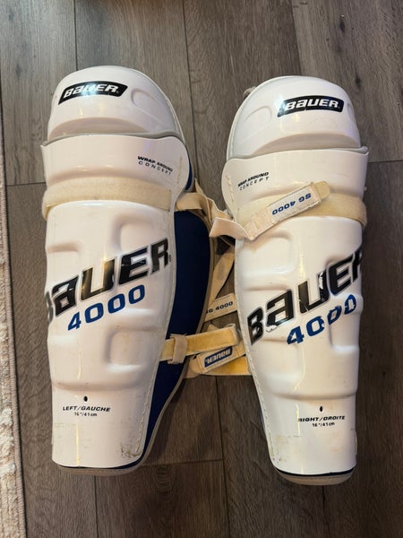 Senior Bauer 4000 16" Ice Hockey Shin Pads (Used)