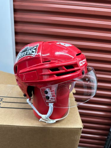 Signed Grand Rapids Griffins Tim Gettinger Medium CCM Super Tacks X Helmet Pro Stock