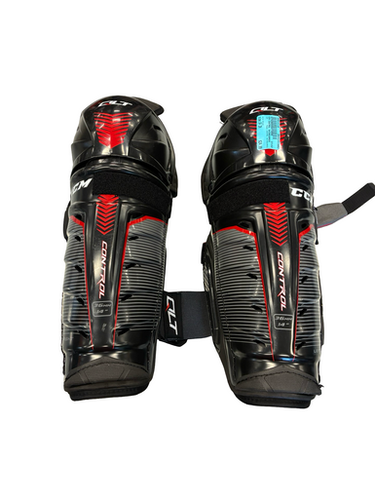 Used CCM CONTROL SHINGUARDS Senior Shin Guards Black 14" 11682-S000131136