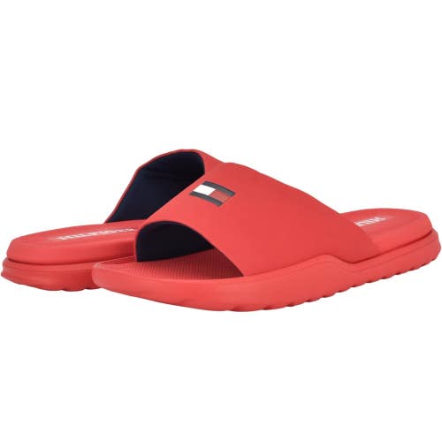 Tommy Hilfiger Marmo Sandals Men's US 8 D Red Round Toe Slip On Slide HTAT819