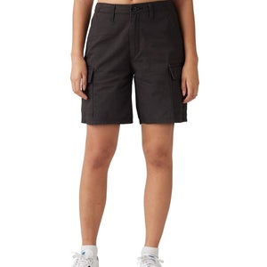 Levi's Cargo Shorts Women's 28 Black Cotton Flat Front Mid Rise Baggy Fit PAL139