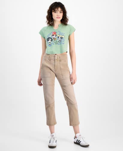 Dollhouse Jeans Womens 0 (24) Juniors Dusty Taupe Denim High-Rise Straight PAL30