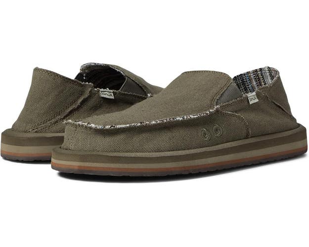 Sanuk Sidewalk Surfer 1117753-ARM Men's US 7 D Army Slip On Casual Shoes ZAP2325