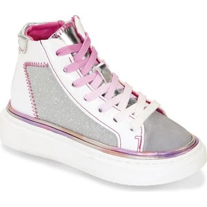 Steve Madden Glossy Sneakers Girls US 11M Multi Glitter Platform Shoes HTAT862