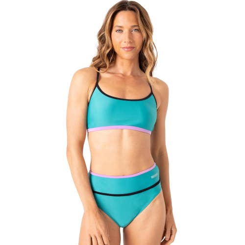 Spyder Bikini Set Women's Large Blue Mix Strappy Back Beach Swimwear DSGL1169