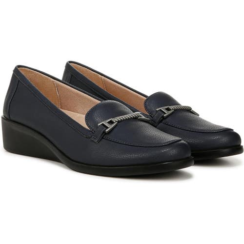 LifeStride Jovial Bit J2743S1400 Loafers Women's 7 C Navy Wedge Heel HTAT978