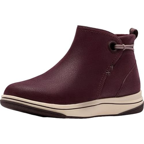Clarks Cloudsteppers Breeze Derby Boots Women's US 11 Merlot Wedge Bootie MEW480