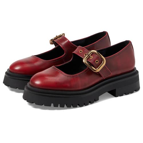 Steve Madden Lyndon Flats Women's US 8.5M Red Leather Mary Jane Shoes HTAT863