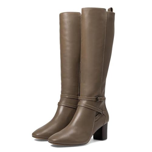 Johnston & Murphy Eleanor Boots Women's US 6M Taupe Side Zip Block Heel HTAT1055