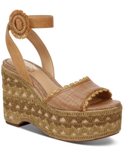 Sam Edelman Amber Sandals Women's US 8.5 Brown Ankle Strap Wedge Heel HTAT1009