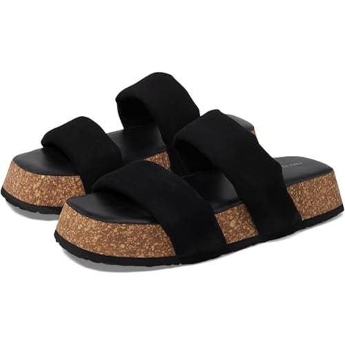 Free People Fairmount Flared OB1864352 Sandals Women US 6.5 Black Slide HAWK2682